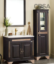 European wood style SS bathroom Cabinet