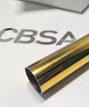 SS gold mirror round tube