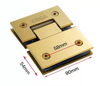 180 degree Gold 304 SS Glass clamp hinge fitting