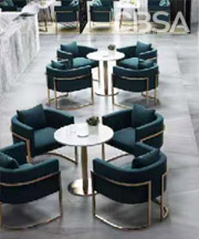 Luxury SS Sofa Set for coffee shop