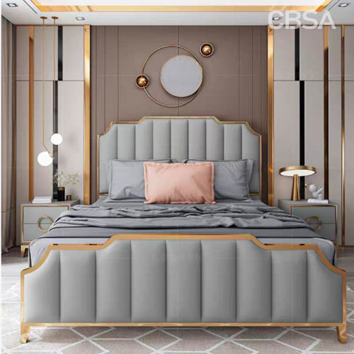 SS luxury villa furniture bed set 