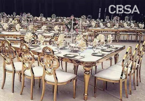 SS wedding table chair set for hotel