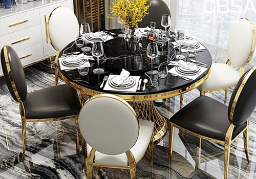 stainless steel luxury dining table