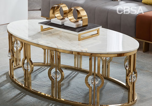 SS gold center table