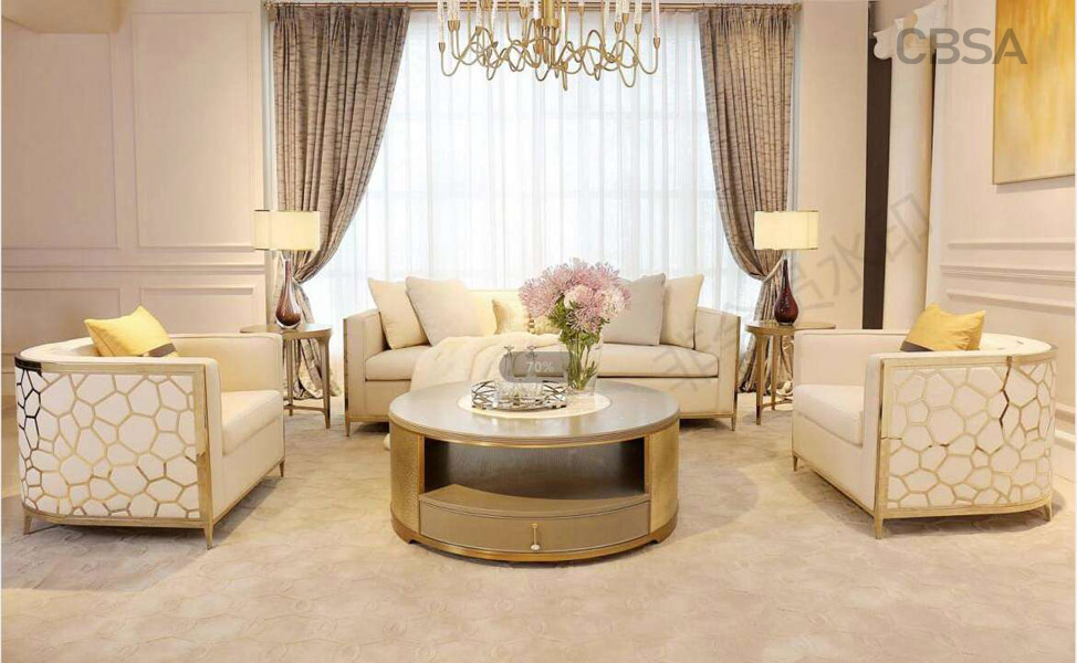gold stainless steel luxury sofa