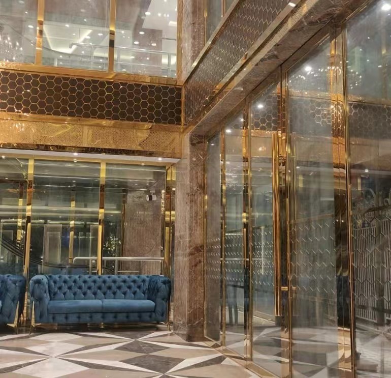 hotel gold stainless steel decorative application