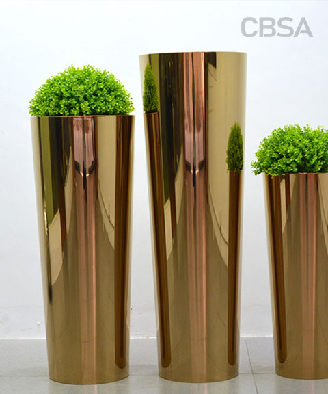 color stainless steel flower pot custom