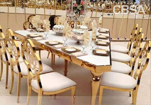 Gold stainless steel furniture as stylish wedding decorations?
