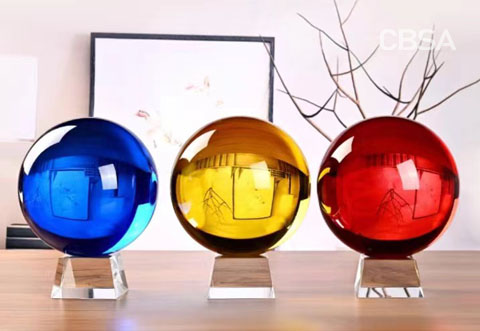 art glass colored ball