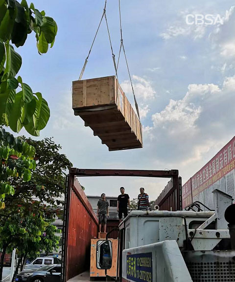 Crane container loading.