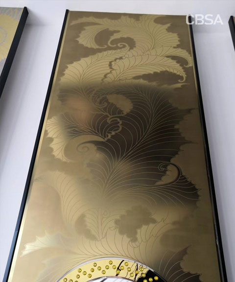 Color stainless steel surface decoration pattern application.