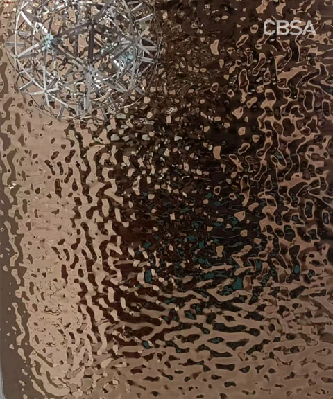 Rose-Gold SS Water ripple ceiling application Rose-Gold SS Water ripple ceiling application