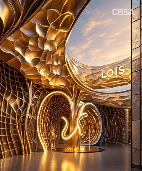 gold stainless steel space decor