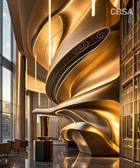 gold stainless steel space decor